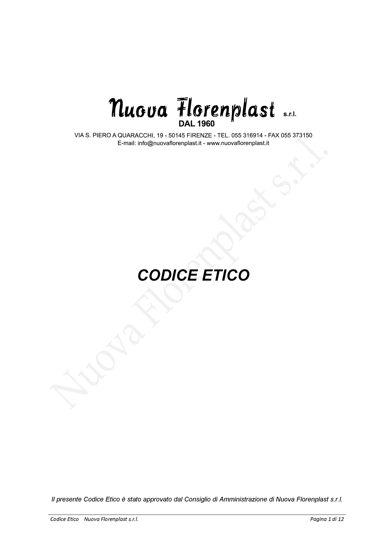 Nuova Florenplast Code of Ethics