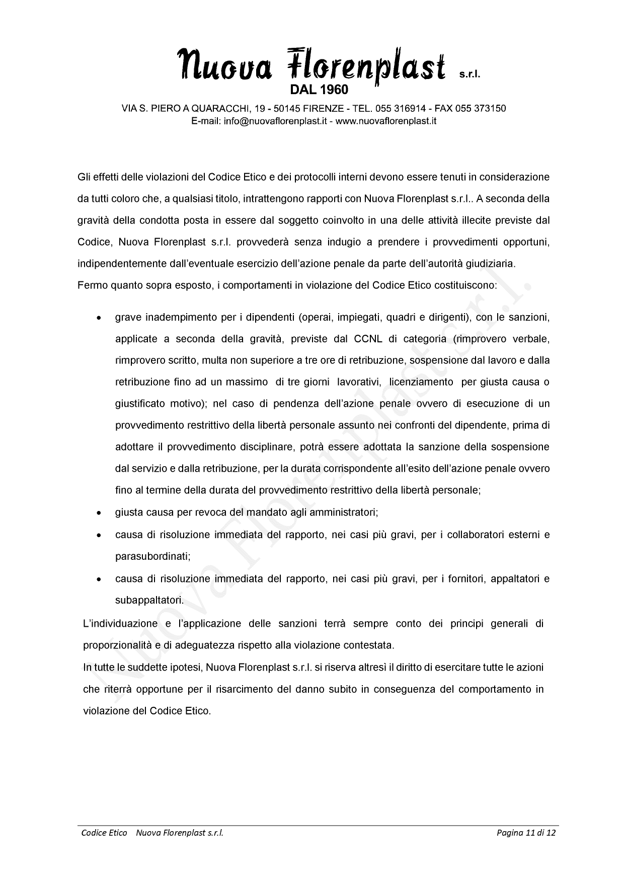 Codice Etico Nuova Florenplast